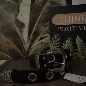 Black Belt with Silver Buckle